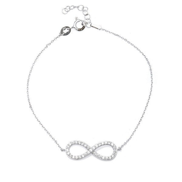 Sterling Silver CZ Infinity Bracelet