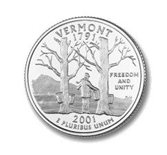Vermont State Quarter #14 (2001)- D uncirculated - us mint
