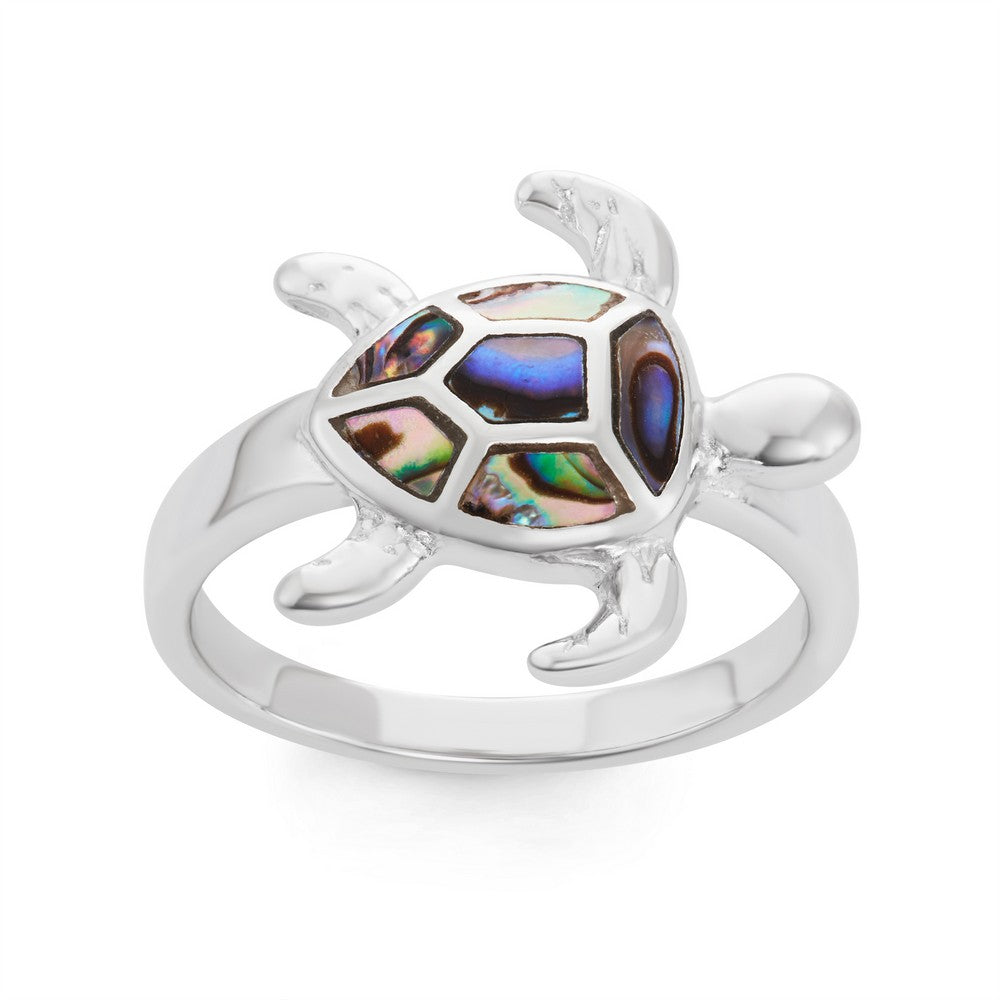 Sterling Silver Turtle Ring - Abalone
