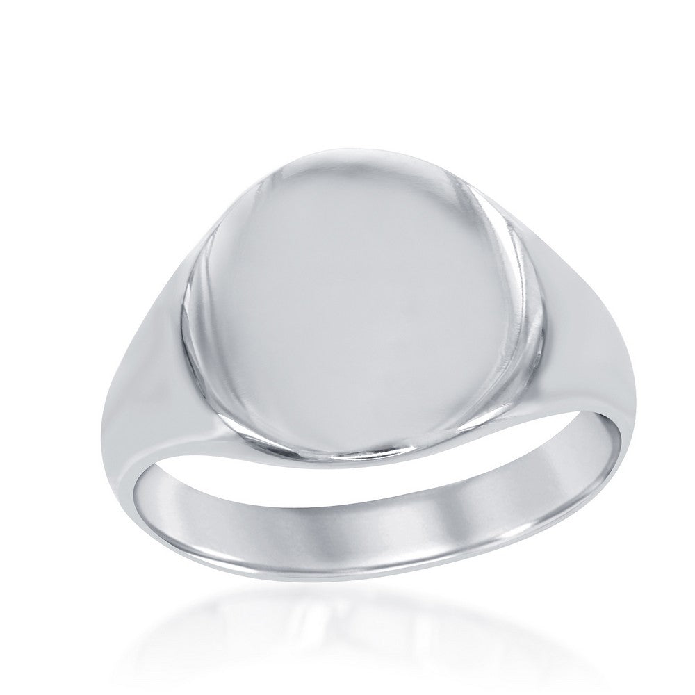 Sterling Silver Large Shiny Oval Ring
