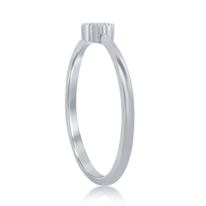 Sterling Silver Bezel-Set CZ Ring