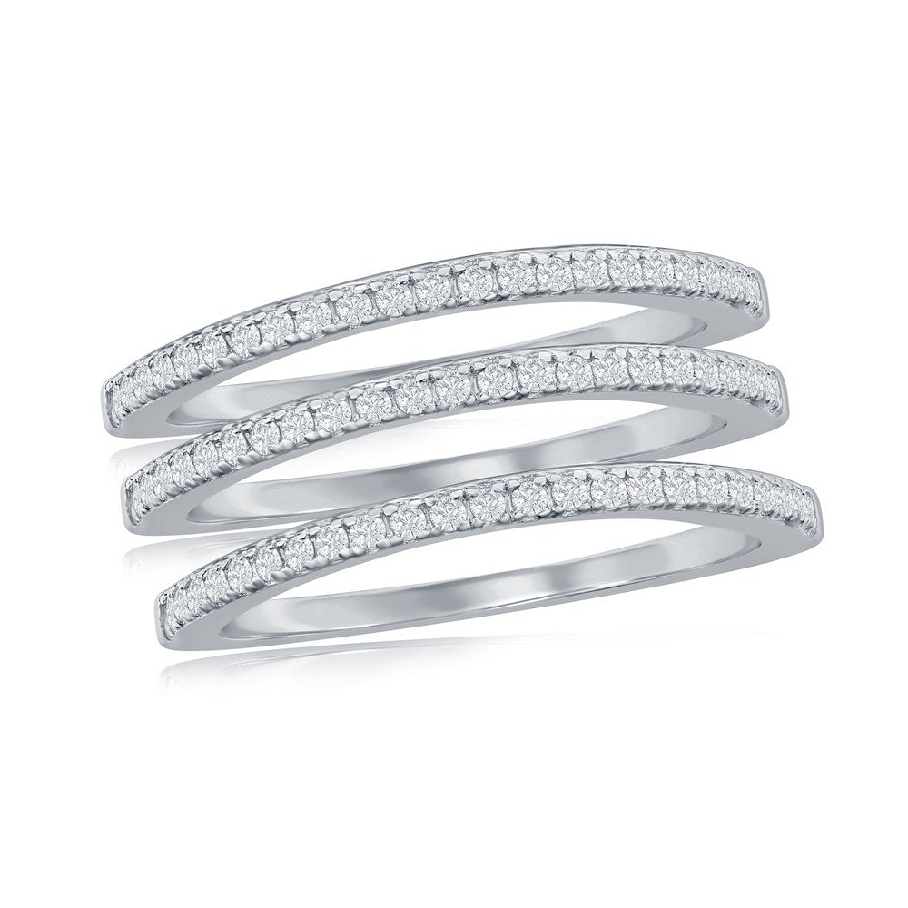 Sale Silver Triple Eternity Ring