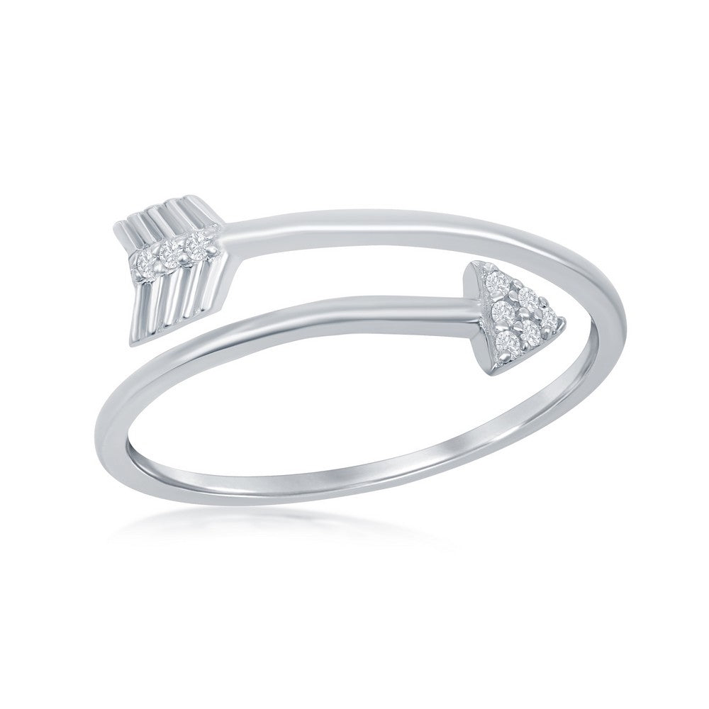 Sterling Silver Overlapping Arrow Ring