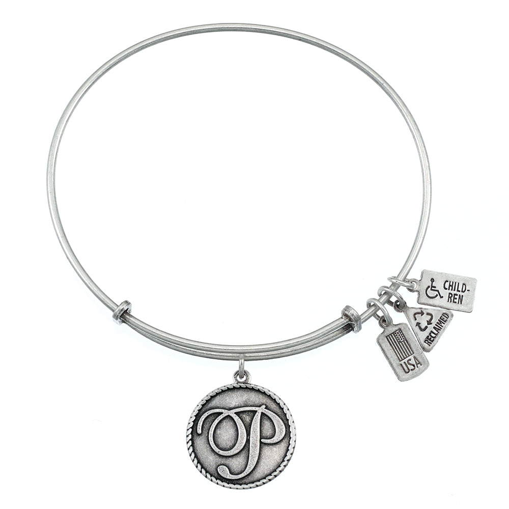 Love Letter 'P' Charm Bangle