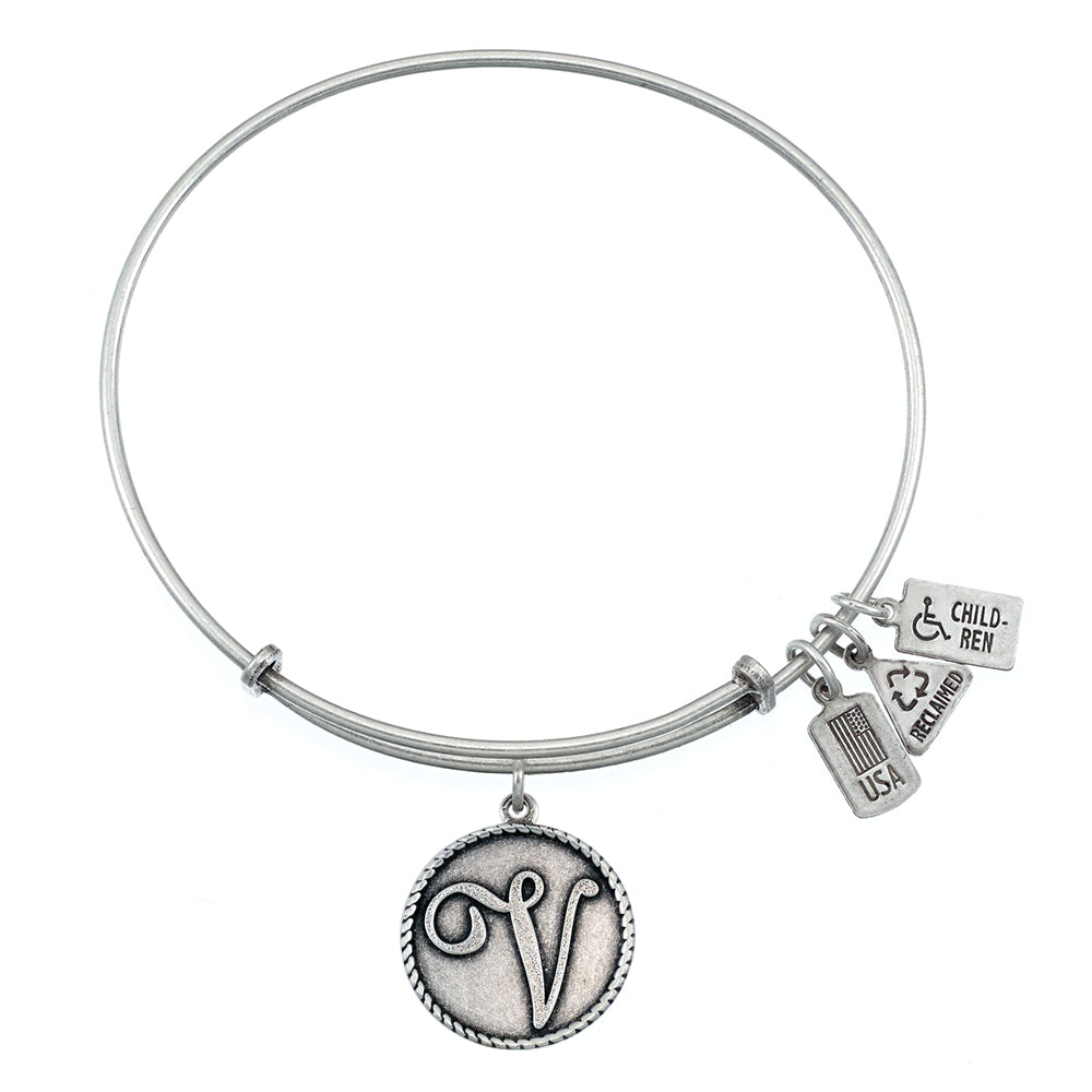 Love Letter 'V' Charm Bangle