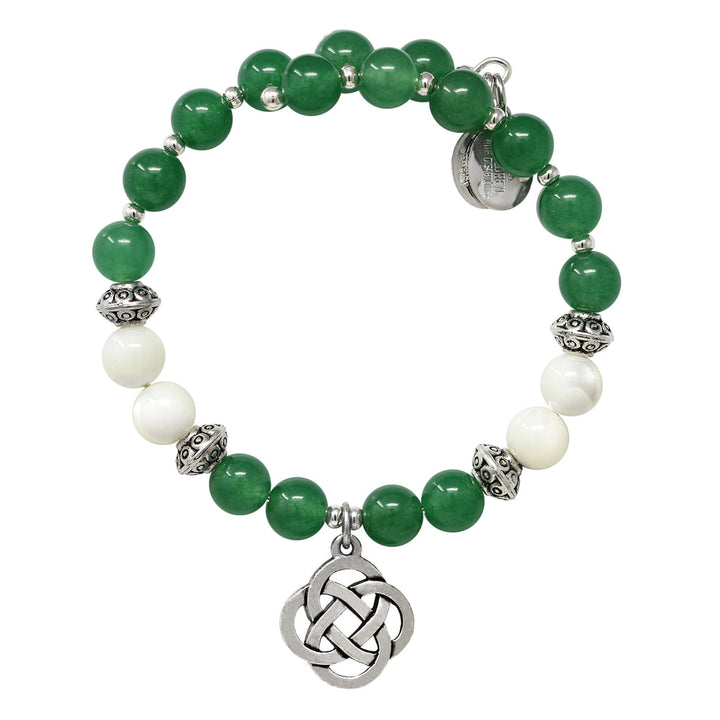 Celtic Knot Green Aventurine Beaded Charm Wrap