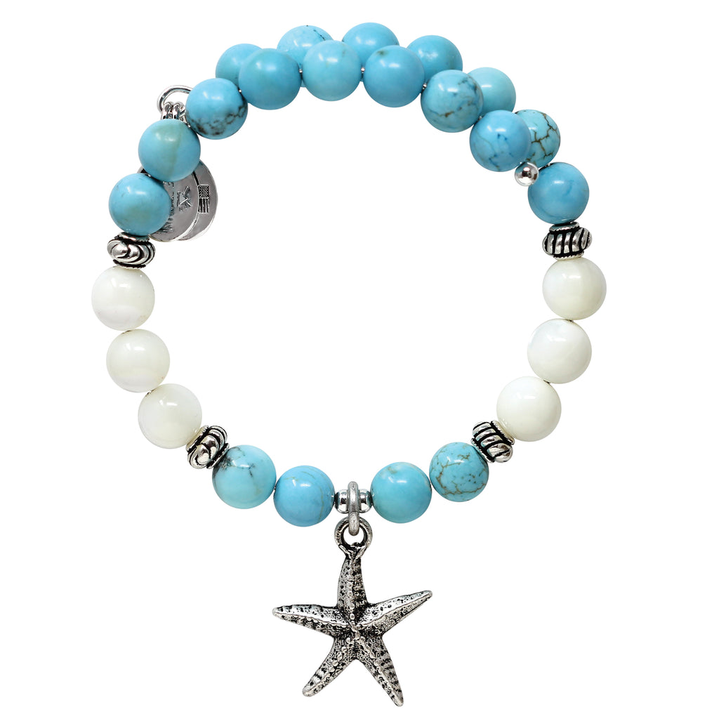 Starfish & Turquoise Charm Wrap