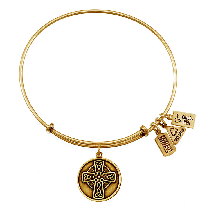 Celtic Cross Charm Bangle