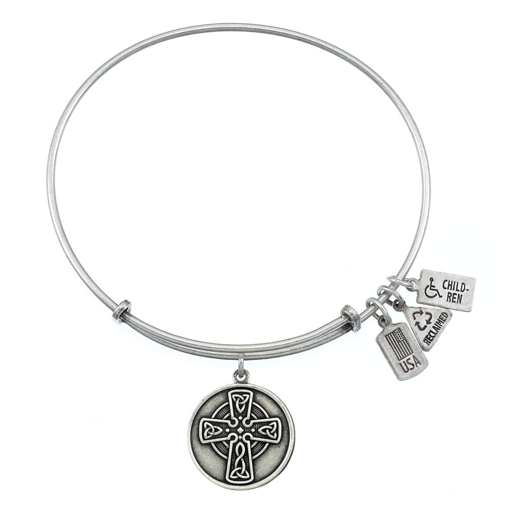 Celtic Cross Charm Bangle