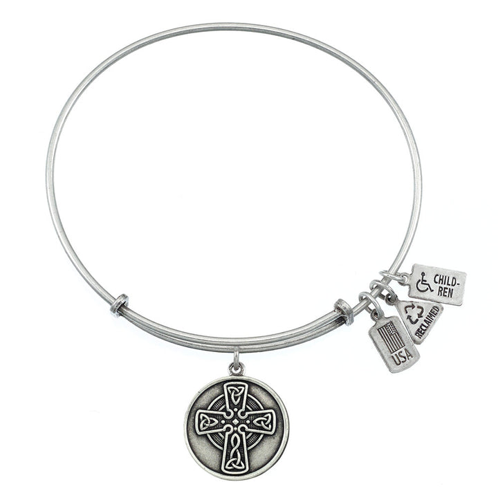 Celtic Cross Charm Bangle