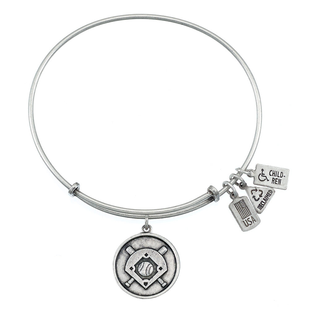 Baseball Diamond Charm Bangle