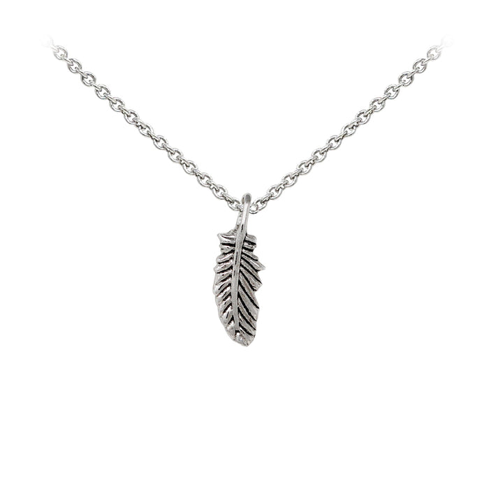 Feather Sterling Silver Dainty Necklace