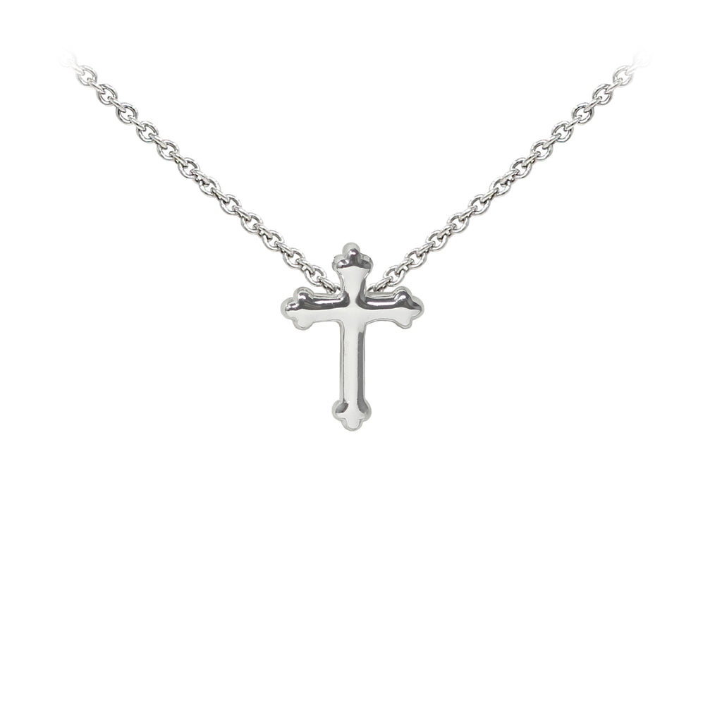 Fancy Cross Sterling Silver Dainty Necklace