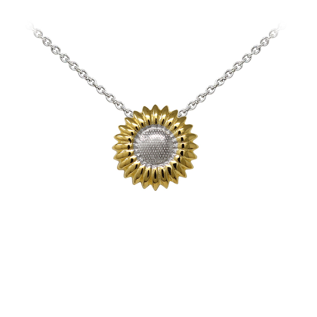 Sunflower Sterling Silver Dainty Necklace