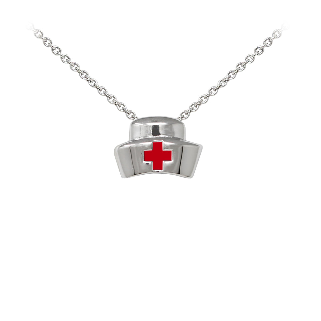 Nurse's Cap Sterling Silver Dainty Necklace