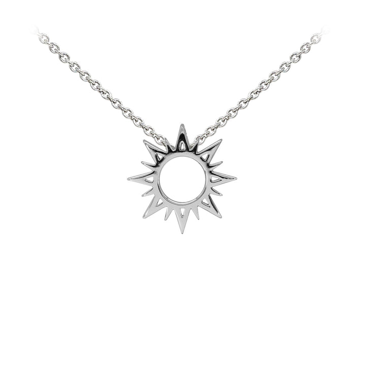 Sunburst Sterling Silver Dainty Necklace