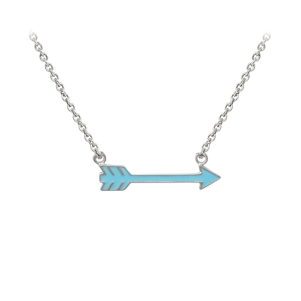 Turquoise Arrow (Enamel) Sterling Silver Dainty Necklace
