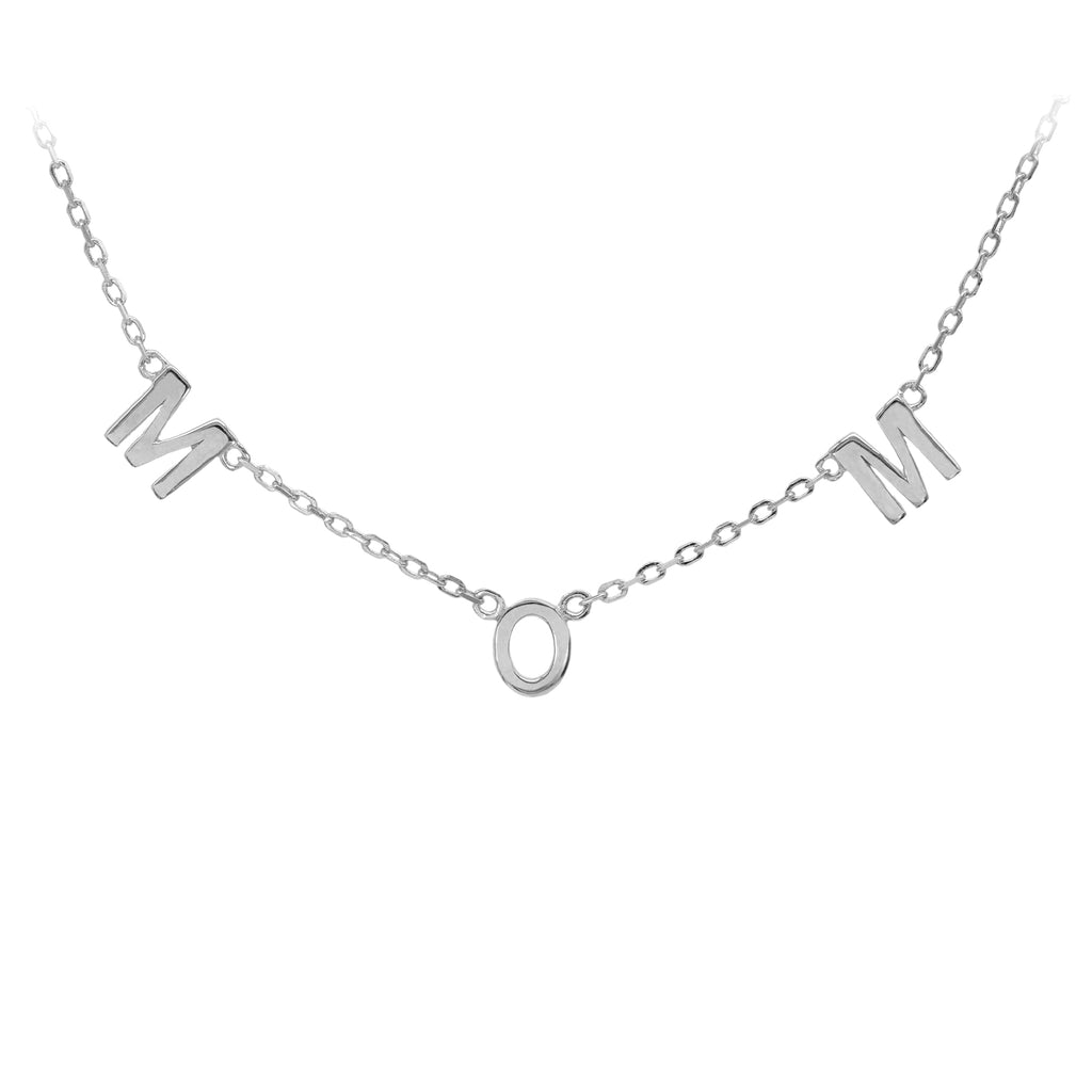 M-O-M Stations Sterling Silver Dainty Necklace