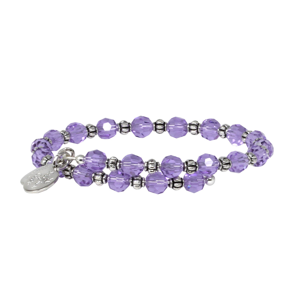 Violet Crystal Wrap Bracelet