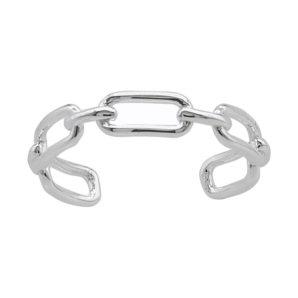 Paperclip Links Slim Sterling Silver Ring Wrap