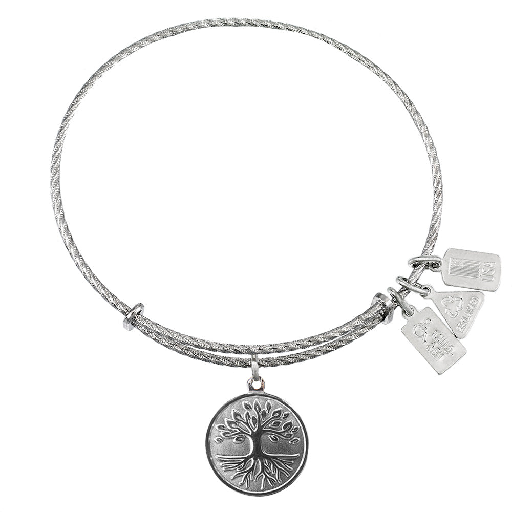 Tree of Life Sterling Silver Charm Bangle