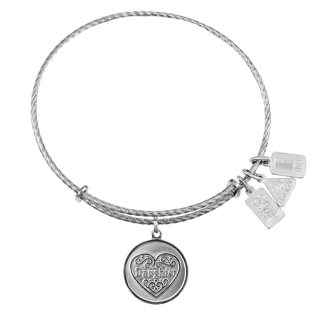 Daughter Sterling Silver Charm Bangle