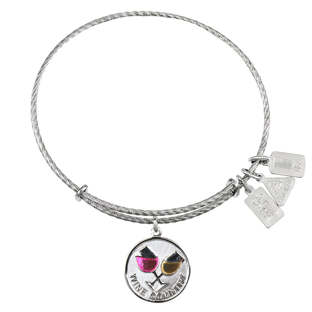 Wine Country Sterling Silver Charm Bangle
