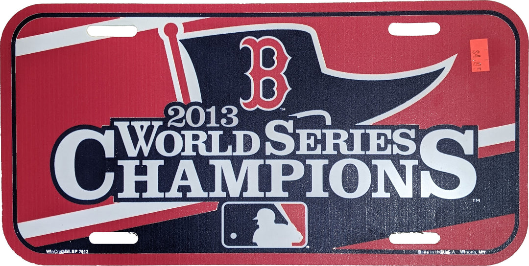Boston Red Sox 2013 World Series Champions License Plate