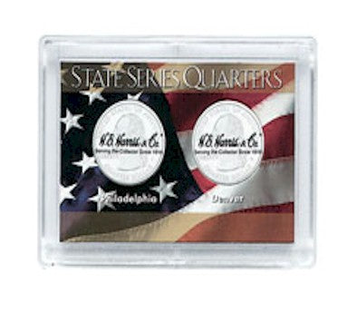 2x3 Plastic Snap quarter size coin holder - 2 Coin