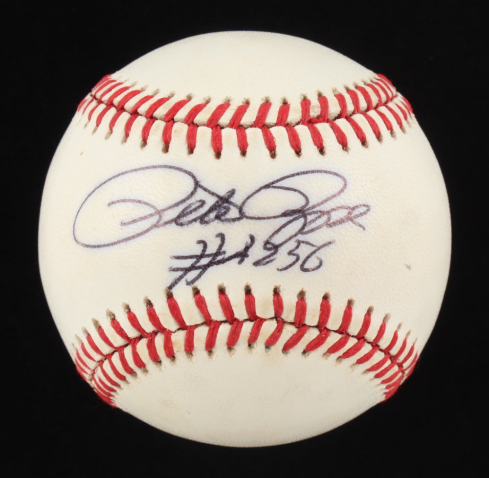 Pete Rose Signed ONL Baseball Inscribed "#4256" (JSA)