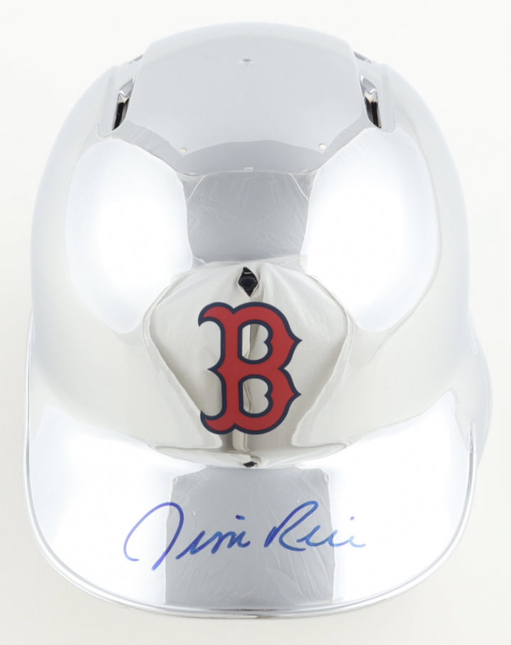 Jim Rice Signed Red Sox Chrome Batting Mini Helmet (JSA)