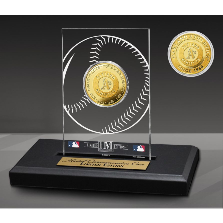 Oakland Athletics 4-Time Champions Acrylic Gold Coin