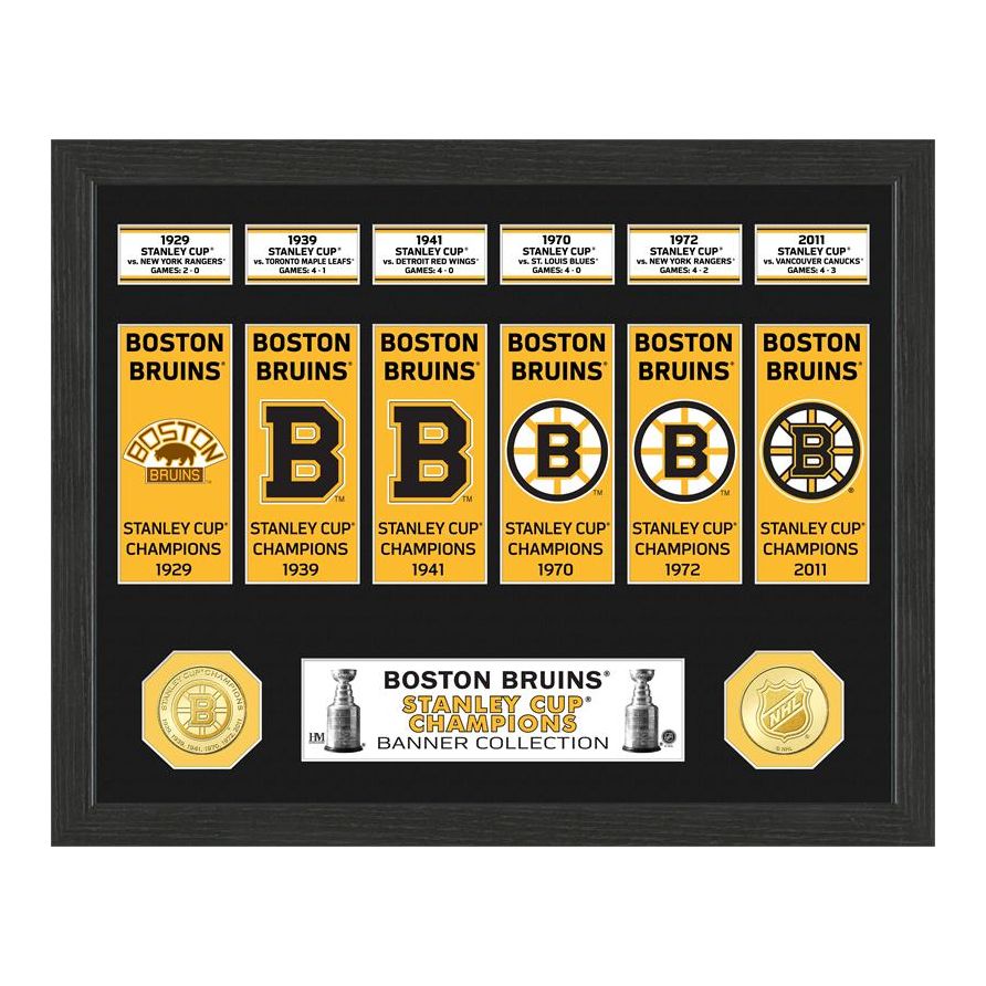 Boston Bruins Stanley Cup Banner Collection Photo Mint