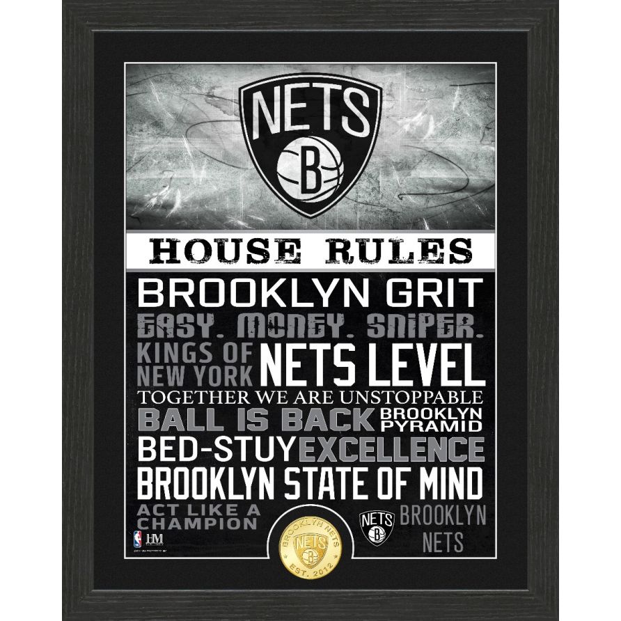 Brooklyn Nets House Rules Bronze Coin Photo Mint