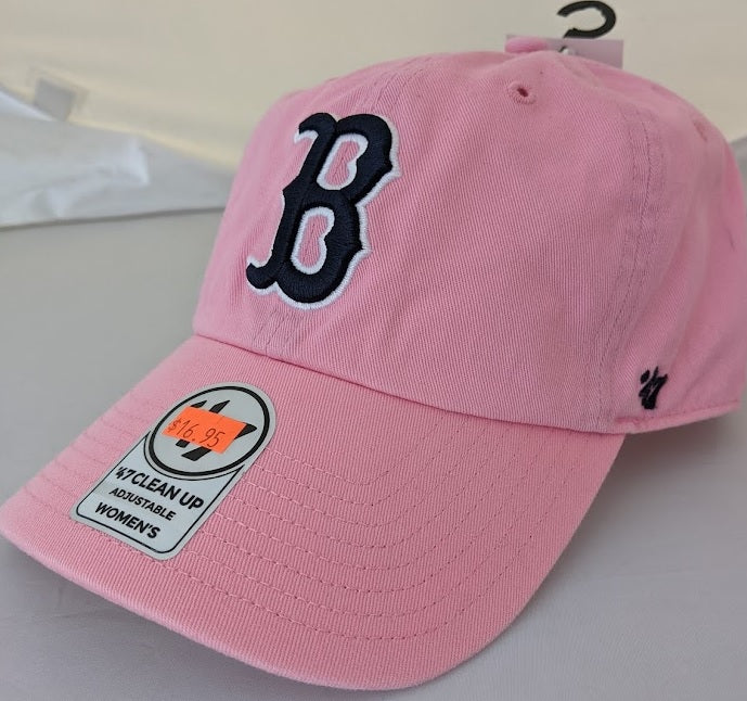 Boston Red Sox Hat Adjustable Pink with Navy B