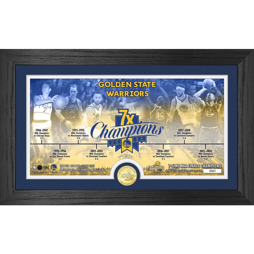 Golden State Warriors 7x NBA Finals Champions Timeline Bronze Coin Photo Mint